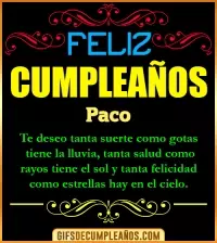 Frases de Cumpleaños Paco